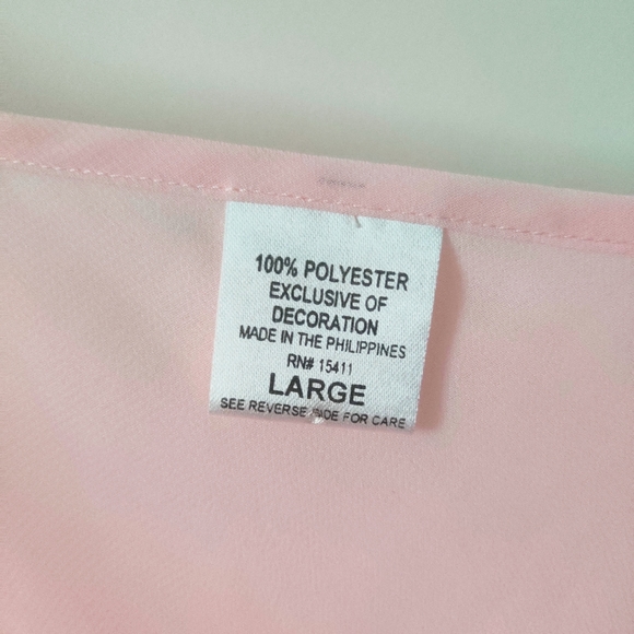 🧸 SOLD 🧸Baby Pink Cottagecore Floral Chiffon Top - Picture 10 of 11